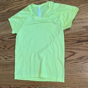 Lululemon Athletica neon yellow Tee